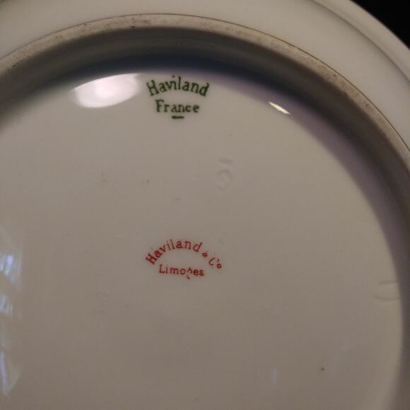 Haviland Limoges France Schleiger 985 Round Handled Bowl Pink Roses Gold Trim - Picture 5 of 9